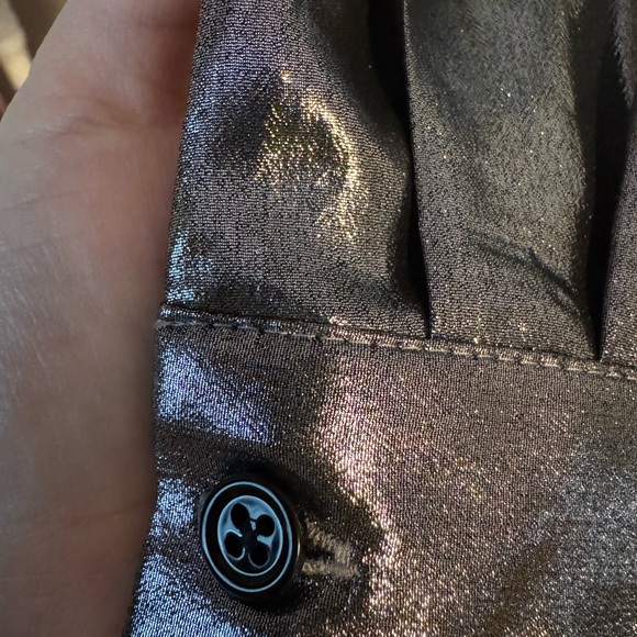 🖤🩶LIKE NEW! Ann Klein Silver Gun Metal Metallic Women's Top🖤🩶 - Picture 5 of 16